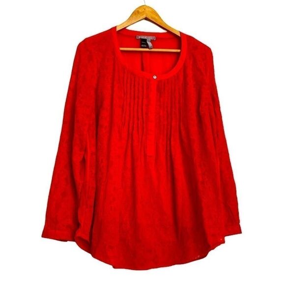 DANIEL RAINN APITP Button Coral Blouse Large - Picture 1 of 3